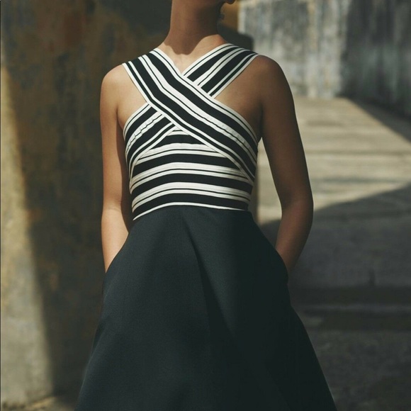 Anthropologie Crosswise Flare Dress Size 12 - Picture 2 of 8